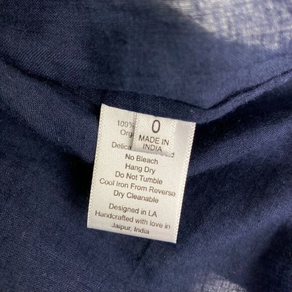 St. Roche Navy Embroidered Poppy Top Small - Picture 8 of 8